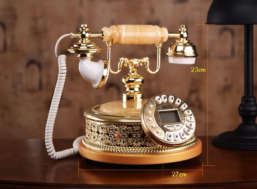 MXIAOXIA Антикварен Стационарен Телефон на Домашен Телефон с Кристали, идентификация На обаждащия се, DTMF /FSK,