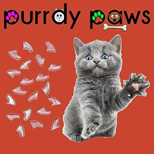 Purrdy Paws 100 Опаковки Меки Капачки за Котешки Нокът Прозрачни Малки