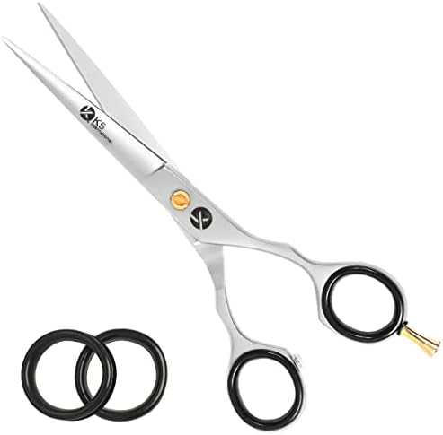 Професионални ножици за подстригване на коса K5 International, Японски Фризьорски ножици от Неръждаема стомана със сменяеми вложки за пръстите, 6 Инча за мъже, Жени, възрас