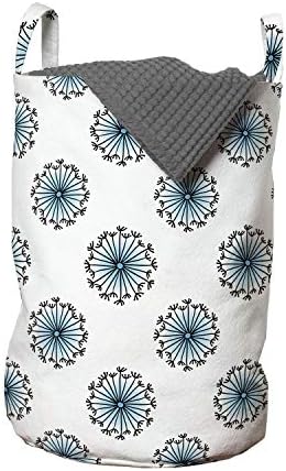 Чанта за дрехи Ambesonne под формата на Глухарче, Пролетен Модел под формата на Каракулевой билки Кръгла форма,
