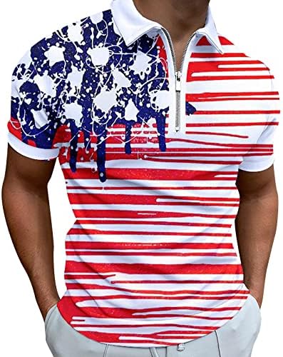 MIASHUI Лъскава Риза за Мъже с флага на сащ Патриотическая Тениска за Мъже на 4 юли мускулести Ризи с отложным