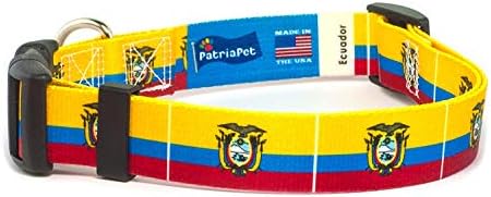 Нашийник за кучета с Эквадорским флага | Быстросъемная обтегач | Произведено в Ню Джърси, САЩ | за малки кучета