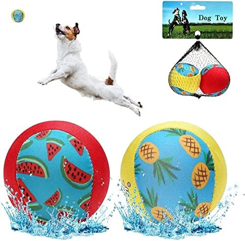 Плаващи Скачащи Топки PUPTECK за басейни, 2 Водни играчки за кучета за Летните игри в басейна, Интерактивна Играчка за Куче Кученца с Хубав модел ананас и Диня