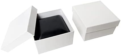 MOOCA, 2 броя, Кожени калъфи Премиум-клас, Метална кутия, Кутия за Обеци/Суспензии, Подарък Кутия За Бижута, Органайзер за Обеци/Суспензии, 2 5/8 W x 2 5/8 G x 1 3/8В Черен цвят