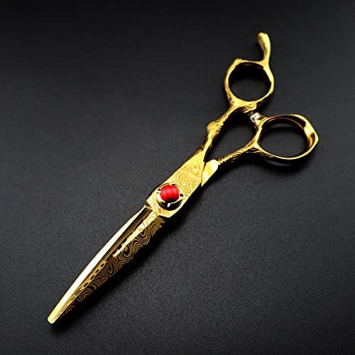 Ножица за подстригване на коса, 6-инчов професионален Престижна златни дамасские ножица за подстригване на коса,