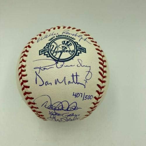 Прекрасен Дерек Джитър, Капитаните на Ню Йорк Янкис, подписа договор с MLB Бейзбол Steiner COA - Бейзболни топки