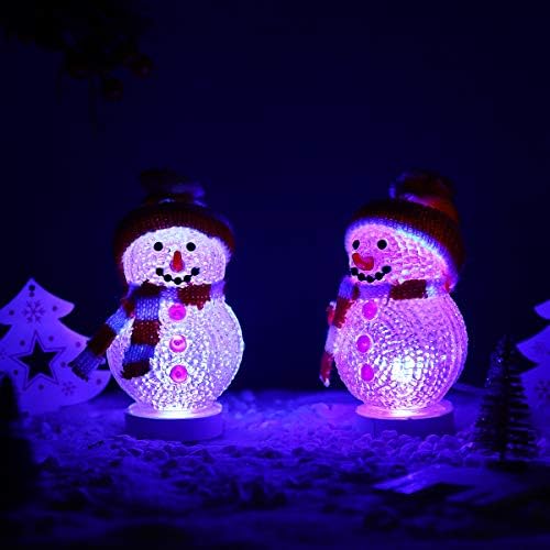 Mobestech 2 бр. Коледни Светлини USB Снежен човек Светлини Зареждане чрез USB лека нощ Коледна Украса за Дневна