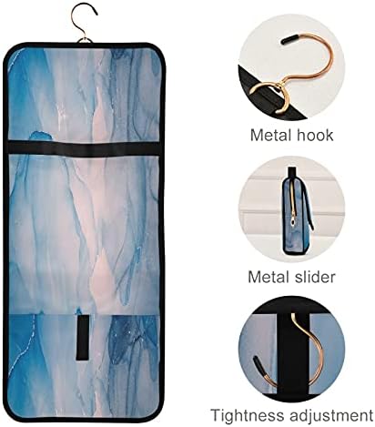 MNSRUU Чанта за тоалетни принадлежности Blue Marble Ink Fluid Art Подвесная Косметичка за тоалетни принадлежности,