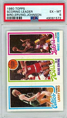 1980 Печели Лари Берда #34 Мэджика Джонсън #139 Джулиус Эрвинга , Начинаещ PSA 6 P1233 - Баскетболни карти За начинаещи