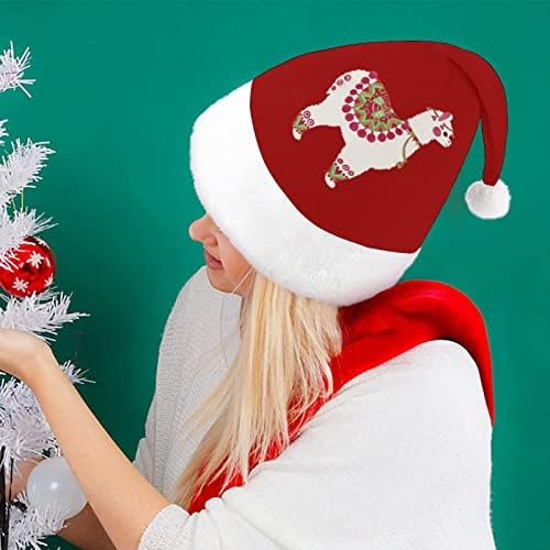 Коледна шапка от плюш Алпака Палави и сладки Шапки на Дядо Коледа с Плюшени Полета и удобна подплата Коледна