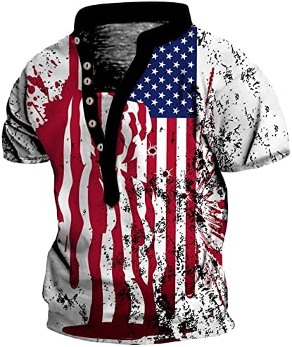 RUIRUILICO Патриотични Мъжки Тениски 4 юли Флаг Америка 2023 Летни Ризи с Къси ръкави Свободно Намаляване Туника