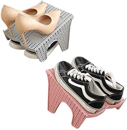 Слотове за обувки LOKODO Двуслойни Пластмасов Държач За Спестяване на Пространство, Органайзер За Съхранение