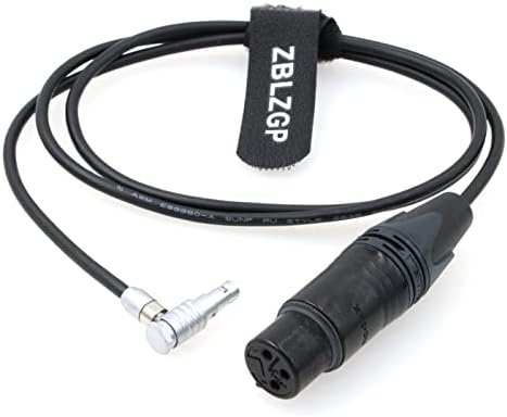 ZBLZGP 3-Пинов XLR с прав ъгъл 00B 5-Пинов аудио кабел за ARRI Alexa Mini (60 см)