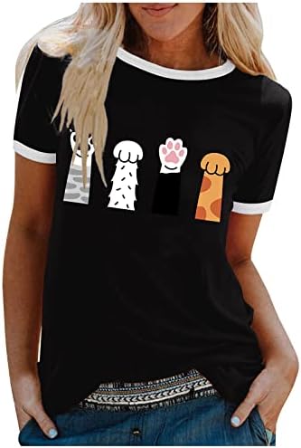 Ризи с къс ръкав, Дамски Тениска с Кръгло деколте, Ежедневни Свободна Тениска С изображение на Глухарче, Пролетно-Лятна