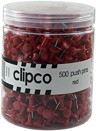 Банка за притискателните щифтове Clipco Червена (брой 500)