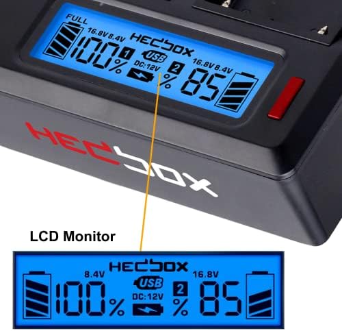 HEDBOX RP-DC50/DFZ100 - Двоен LCD зарядно устройство за Sony NP-FZ100 и батерията Hedbox HED-FZ100 (NP-FZ100)