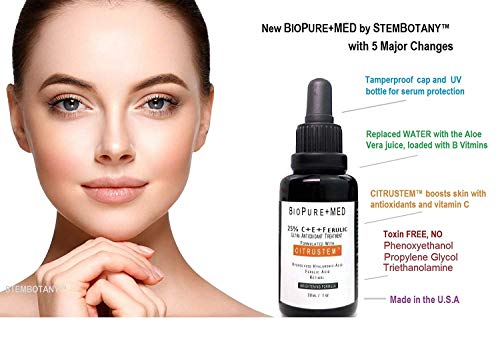 BioPureMED 25% Витамин CE + Серум с Феруловой киселина за лице: Серум Против бръчки Ретинол 22, Хиалуронова
