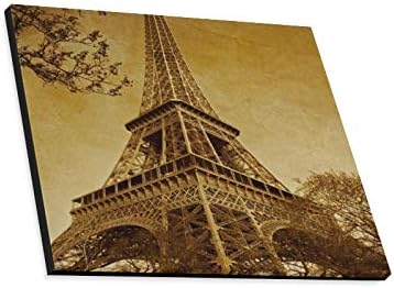 ENEVOTX Стенни Художествена Живопис Реколта Франция Париж-Айфеловата Кула Дърво Отпечатъци Върху Платно Картина