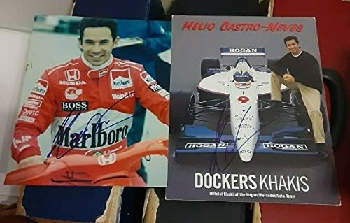 ГЕЛИО КАСТРОНЕВЕС, Шампион от Инди 500 Racing, ПОДПИСАНО на Възпоменателна картичка С автограф + 8X10 - Снимки