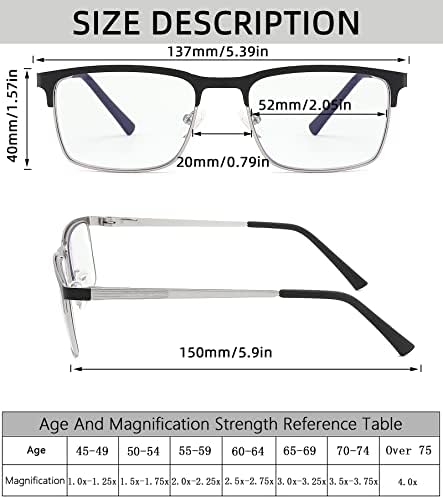 DILLY VISION, 3 опаковки, Модерни мъжки слънчеви Очила за четене в метална рамка, мъжки компютърни Ридеры с