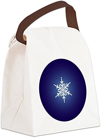 Холщовая чанта за обяд Снежинка тъмно-син цвят