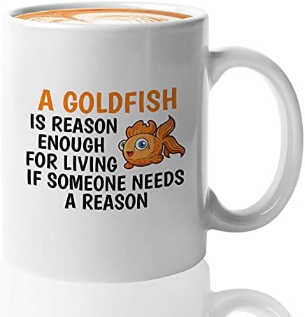 Кафеена Чаша Bubble Hugs Fish Влюбените 11 грама Бяло - Златна Рибка - Достатъчна причина За Аквариумный домашен