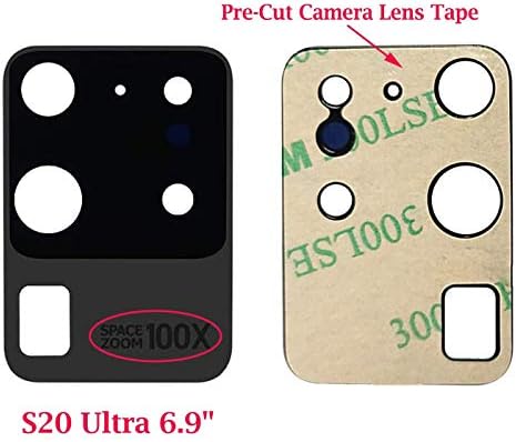 Ubrokeifixit Galaxy S20 Ultra Задната Стъклен капак на обектива на камера за Задно виждане Замяна за Samsung
