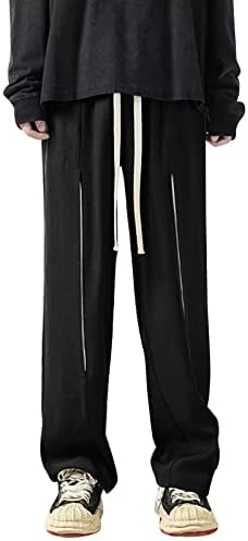 MIASHUI Body Central Панталони Мъжки Пролетно-Есенни Обикновена За Отдих, Външни Ластични Панталони Дантела,