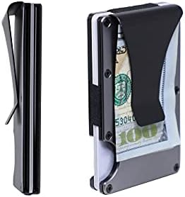 Slymr | Минималистичен портфейл от метал и Автентичен дърво с RFID заключване и клипс за пари | Чантата за мъже