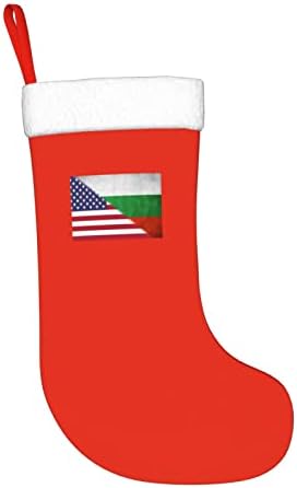 Коледни Чорапи с Флага на сащ TZT и Стари Български Флаг, Подаръци за Коледно парти за семейни Празнични украси