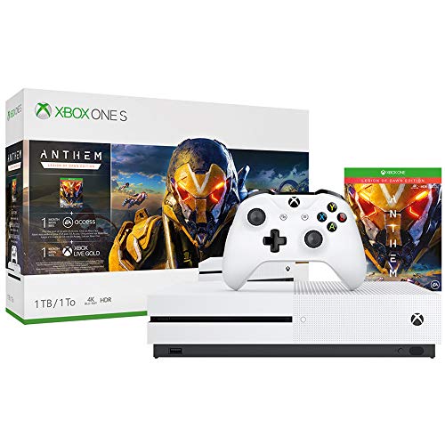 Конзолата на Microsoft Xbox One S обем 1 TB с комплект Anthem Legion of Dawn (234-00938) + Red Dead Redemption