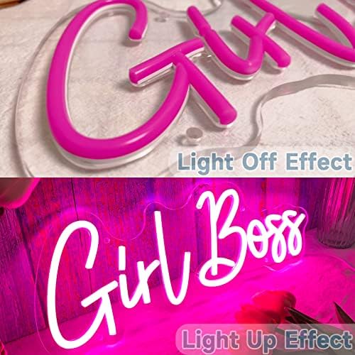 Неонова реклама с Момиче Boss, Розови USB Led Светещи Надписи за Момичета, Домашна Стенни Знак за Спални, Обзавеждане