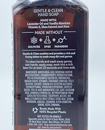 Пенящееся сапун за ръце Bath and Body Works Нежно & Clean, 8,75 течни унции (Ароматерапевтическая Лавандула