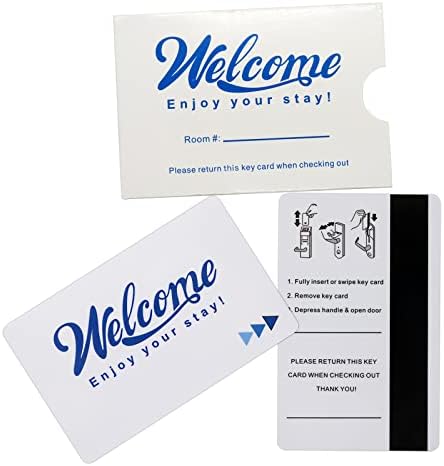 Gialer 250 pack карти-ключове за хотели и мотели карта-ключ с конвертами-втулки добре дошли вашия приятен престой,