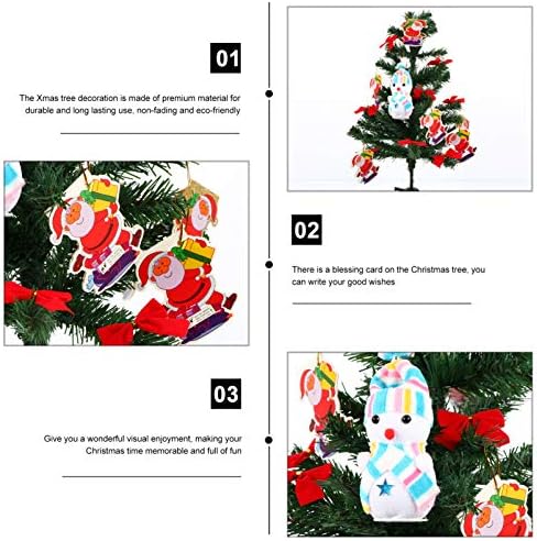 NUOBESTY Коледен Декор Мини Коледно Дърво за Украса 60 см Настолна Коледно Дърво Мини Маса с Висящи Висулки