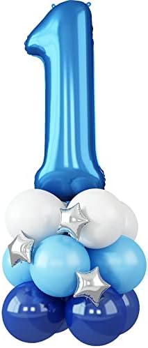 40-Инчови Сини балони с номер 1 за Рожден Ден, 1-ви Фольгированный Майлар, Голямо Количество Хелий Балони за