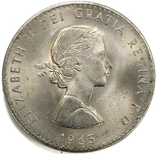 Възпоменателна монета на кралица Елизабет II на Великобритания Уинстън Чърчил 1965 г., С капак под формата на