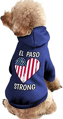 El Paso Strong изображение на Знамето на САЩ във формата на Сърце, Облекло за Кучета, Зимни Блузи за Домашни