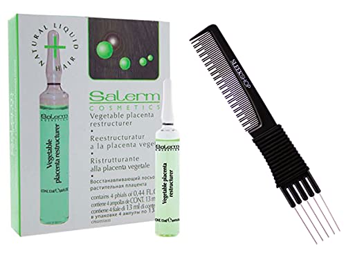 Възстановително средство с растителна плацента Salerm Cosmetics, тонизиращо косата, предотвращающее изтъняване
