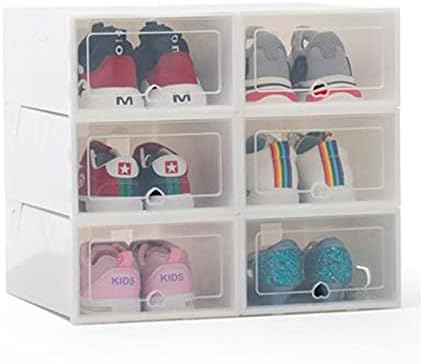 DEPILA Штабелируемые Кутии За съхранение на обувки В Гардероба 6 Опаковки Кутия За съхранение на Обувки Прозрачна Пластмасова Штабелируемый Органайзер За обувки В Га