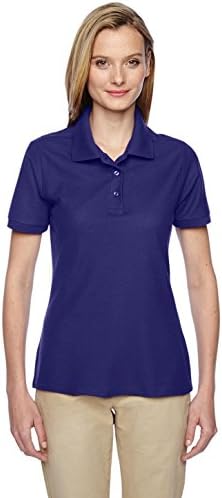 Дамска риза с къси ръкави Pique от Jerzees, Устойчиво до появата на бръчки, на 3 копчета