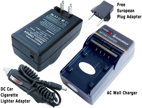 iTEKIRO AC Стенно Зарядно за Кола dc Комплект за Panasonic Lumix DMC-FZ4 + iTEKIRO 10-в-1 USB Кабел За зареждане
