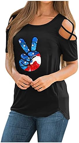 Сладки Ризи за жени, на 14 юли, Тениска с Принтом Хартата на Америка с къс ръкав, Работни Женски Празнични Върхове