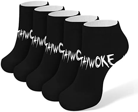Staywoke 5 Двойки Забавни Състезателни Чорапи на Щиколотках, Спортни Чорапи, Без Подплата за Мъже и Жени