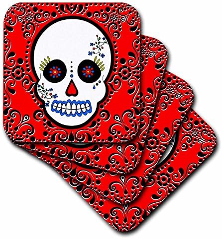 Жана Салак Проектира Поставка за керамични плочки Day of the Dead Skull Dia de Los Muertos Захарен Череп
