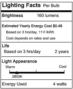 Опаковка от 4 led лампи E26/E27 за уши лампи 4 W Топло бял цвят 2800-3200 ДО AC110V