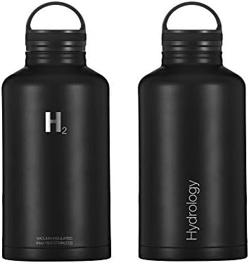 Спортна бутилка за вода H2 Hydrology с 3 КАПАЦИ (Слама капак и чучур) | С широко гърло от Неръждаема стомана