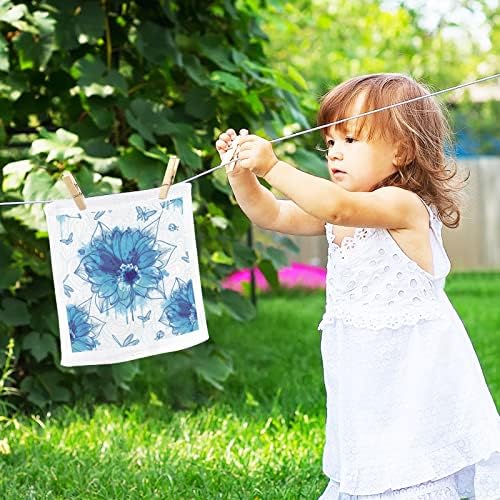 Детски гъба GOODOLD Blue Flower, Комплект кърпи, 6 опаковки, Добре Абсорбиращи и меки Памучни Кърпи за измиване