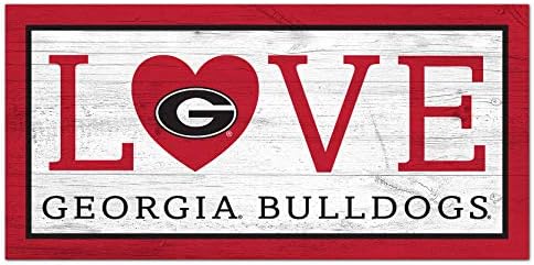 Знак на любов на NCAA Georgia Bulldogs Унисекс Университета на Джорджия, Отборен Цвят, 6 x 12
