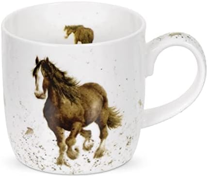 Royal Worcester Wrendale Designs Gigi Horse Mug | Голяма чаена чаша с тегло 14 грама с изображение на кон |